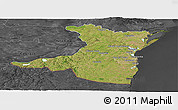 Satellite Panoramic Map of Constanta, darken, desaturated