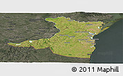 Satellite Panoramic Map of Constanta, darken, semi-desaturated