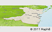 Shaded Relief Panoramic Map of Constanta, physical outside