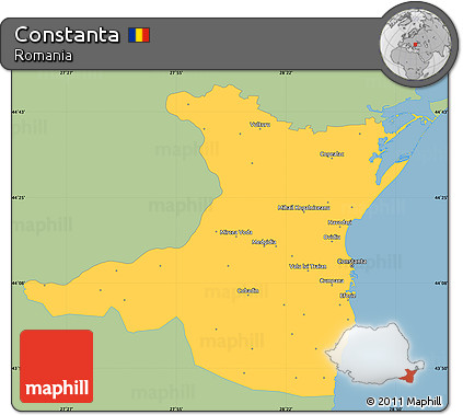 Savanna Style Simple Map of Constanta, single color outside