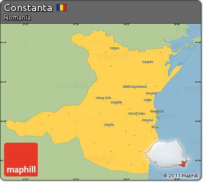 Savanna Style Simple Map of Constanta, single color outside
