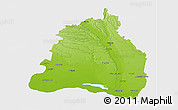 Physical 3D Map of Dolj, single color outside