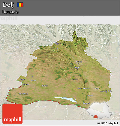 Satellite 3D Map of Dolj, lighten