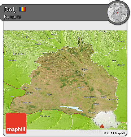 Satellite 3D Map of Dolj, physical outside