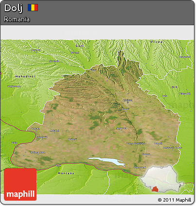 Satellite 3D Map of Dolj, physical outside