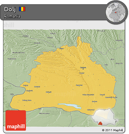 Savanna Style 3D Map of Dolj
