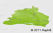 Physical Panoramic Map of Dolj, single color outside