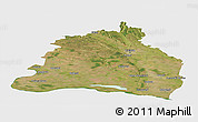 Satellite Panoramic Map of Dolj, single color outside