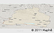Shaded Relief Panoramic Map of Dolj, semi-desaturated