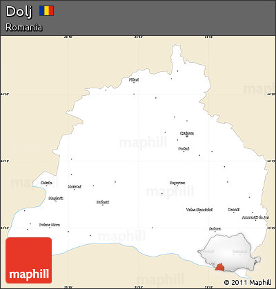 Classic Style Simple Map of Dolj, single color outside