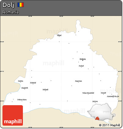 Classic Style Simple Map of Dolj, single color outside