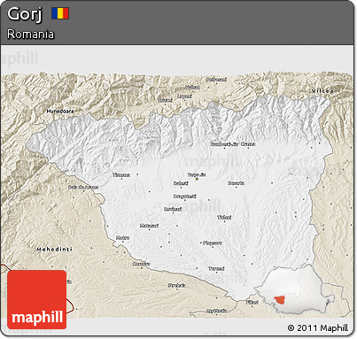 Classic Style 3D Map of Gorj