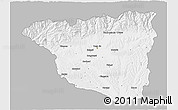 Gray 3D Map of Gorj, single color outside