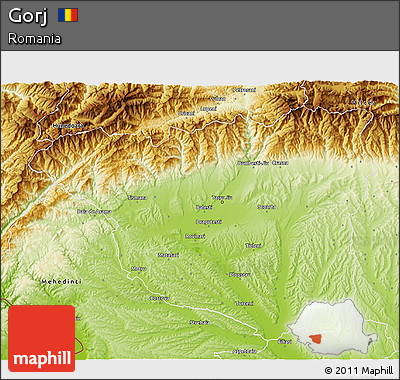 Physical 3D Map of Gorj