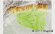 Physical 3D Map of Gorj, lighten, semi-desaturated