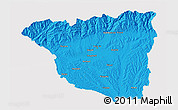 Political 3D Map of Gorj, cropped outside