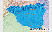 Political 3D Map of Gorj, lighten