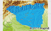 Political 3D Map of Gorj, physical outside