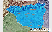 Political 3D Map of Gorj, semi-desaturated