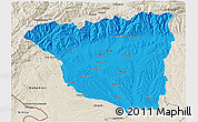 Political 3D Map of Gorj, shaded relief outside