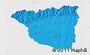 Political 3D Map of Gorj, single color outside