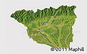 Satellite 3D Map of Gorj, cropped outside