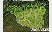 Satellite 3D Map of Gorj, darken