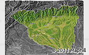 Satellite 3D Map of Gorj, desaturated