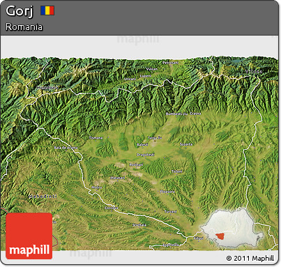 Satellite 3D Map of Gorj