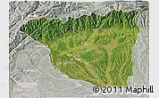Satellite 3D Map of Gorj, lighten, semi-desaturated