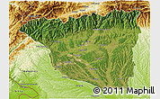 Satellite 3D Map of Gorj, physical outside
