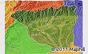 Satellite 3D Map of Gorj, political outside