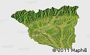 Satellite 3D Map of Gorj, single color outside