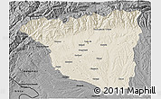 Shaded Relief 3D Map of Gorj, darken, desaturated