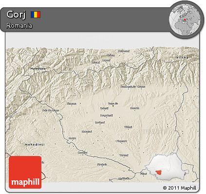 Shaded Relief 3D Map of Gorj