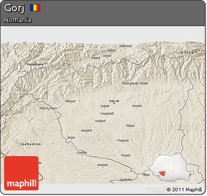 Shaded Relief 3D Map of Gorj
