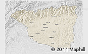 Shaded Relief 3D Map of Gorj, lighten, desaturated