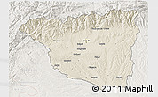 Shaded Relief 3D Map of Gorj, lighten