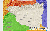 Shaded Relief 3D Map of Gorj, political outside