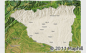 Shaded Relief 3D Map of Gorj, satellite outside