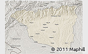 Shaded Relief 3D Map of Gorj, semi-desaturated