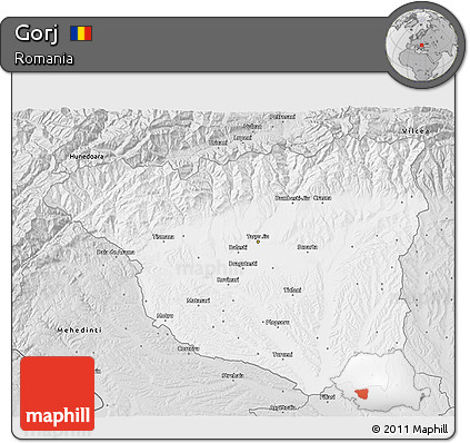 Silver Style 3D Map of Gorj