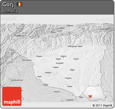 Silver Style 3D Map of Gorj