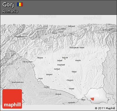 Silver Style 3D Map of Gorj