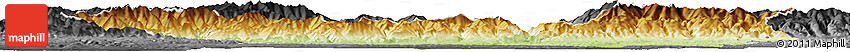 Physical Horizon Map of Gorj, darken, desaturated