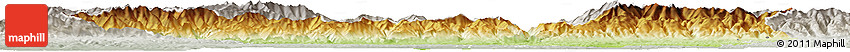 Physical Horizon Map of Gorj, lighten, semi-desaturated
