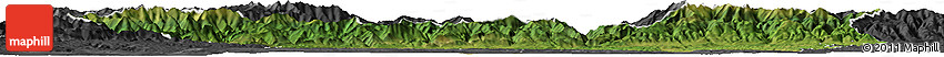 Satellite Horizon Map of Gorj, darken, desaturated