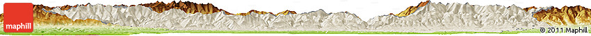 Shaded Relief Horizon Map of Gorj, physical outside