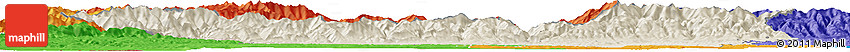 Shaded Relief Horizon Map of Gorj, political outside