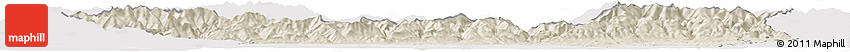 Shaded Relief Horizon Map of Gorj, single color outside